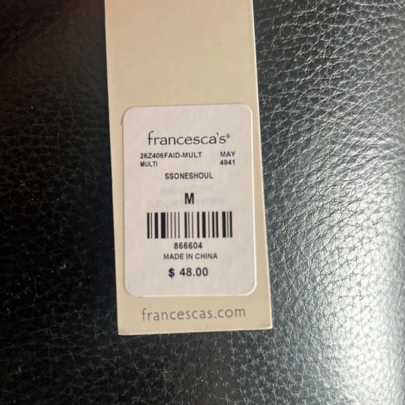 Francesca’s Mi ami asymmetrical dress. Size medium. B&W w/ tropical flowers - Picture 9 of 9